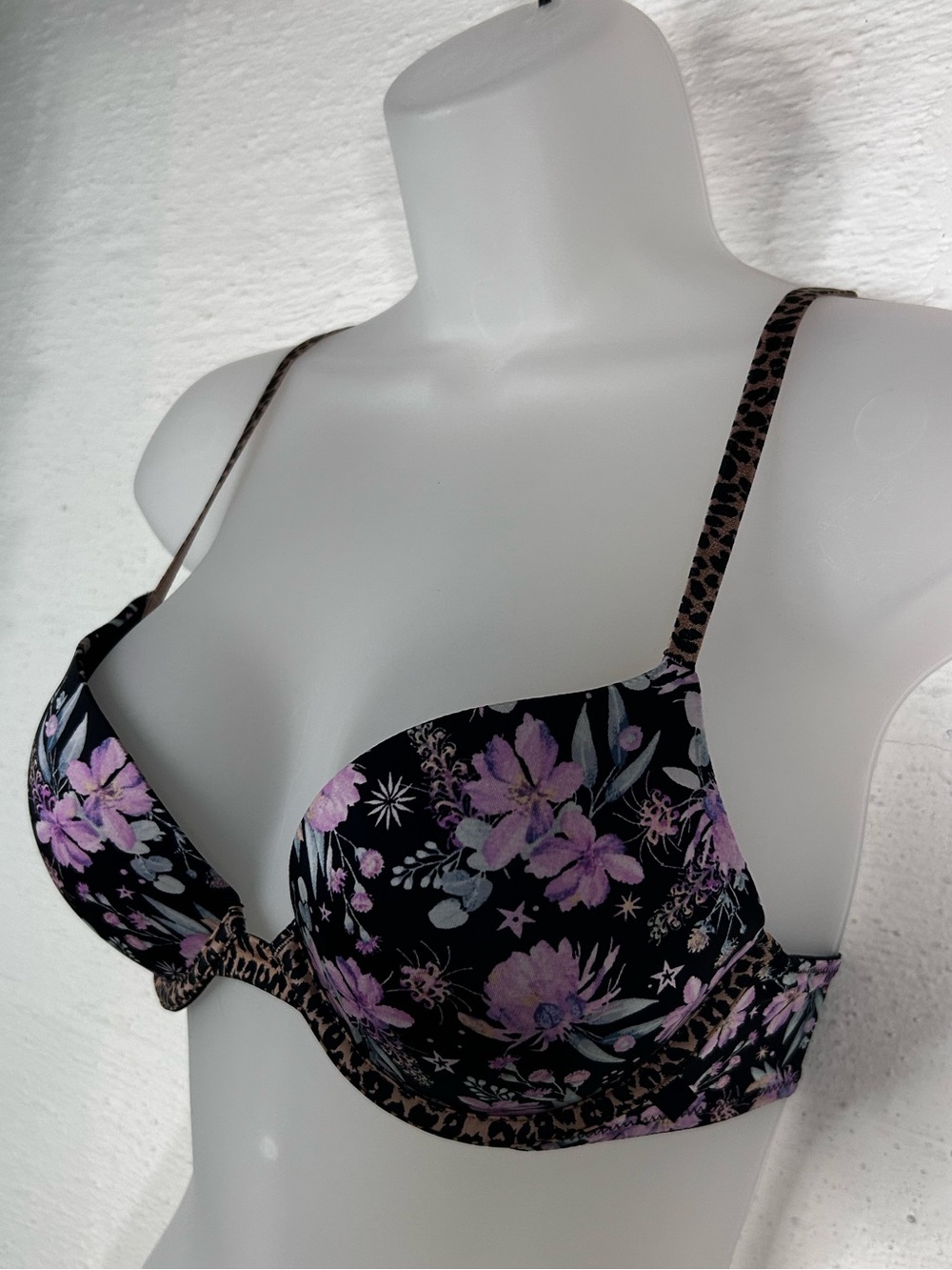 VS floral leopard push up bra
